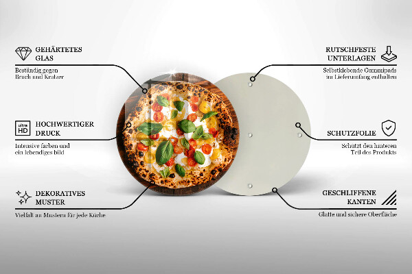 Steklena podloga za rezanje Italijanska pica