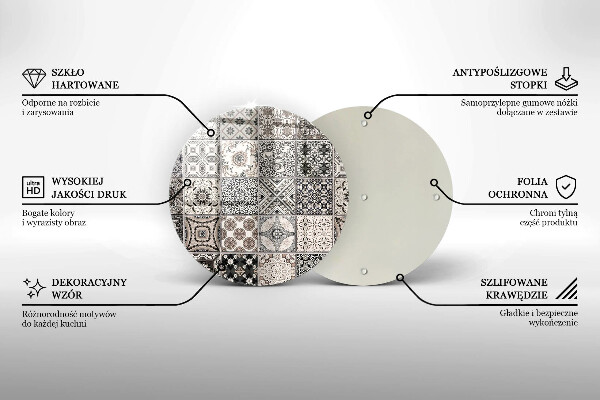 Steklena podloga za rezanje Dekorativne ploščice