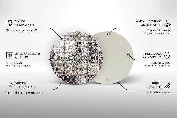 Steklena podloga za rezanje Dekorativne ploščice