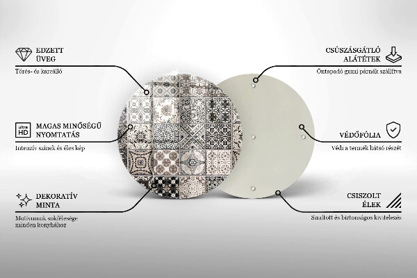 Steklena podloga za rezanje Dekorativne ploščice