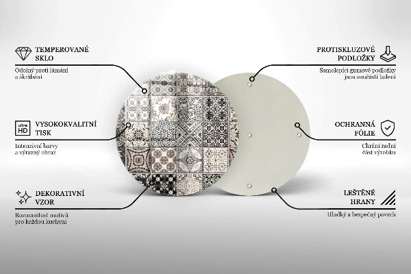 Steklena podloga za rezanje Dekorativne ploščice