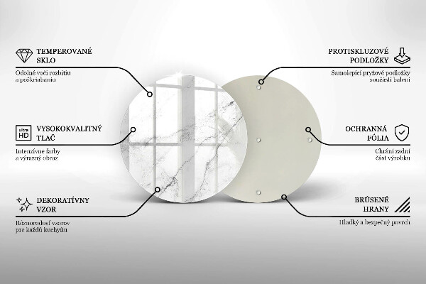 Steklena podloga za rezanje Elegantna tekstura marmorja