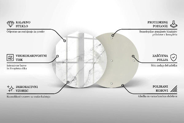 Steklena podloga za rezanje Elegantna tekstura marmorja