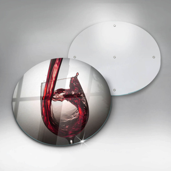 Steklena podloga za rezanje Kozarec in rdeče vino