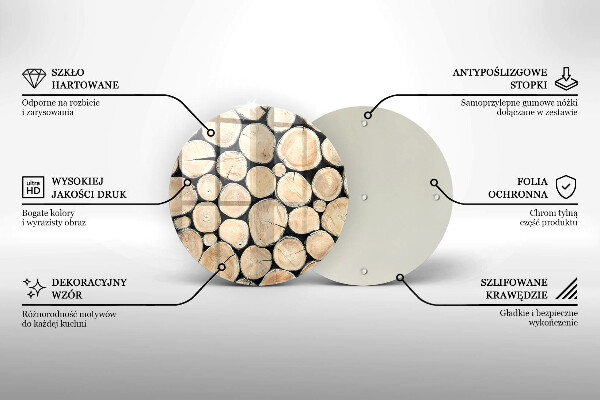 Steklena podloga za rezanje Lesena debla