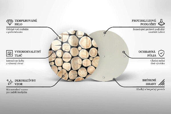 Steklena podloga za rezanje Lesena debla