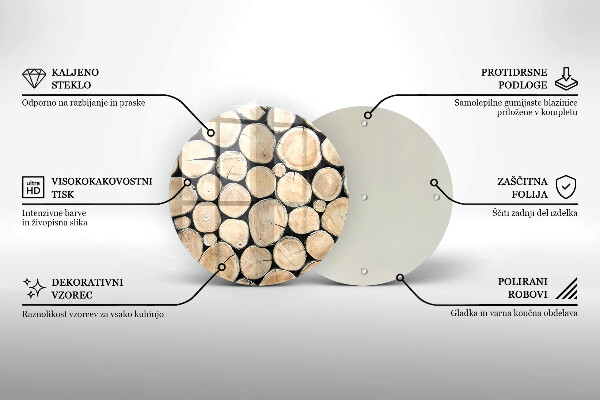 Steklena podloga za rezanje Lesena debla
