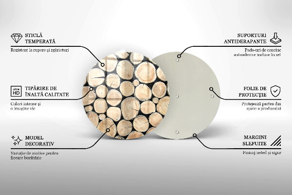 Steklena podloga za rezanje Lesena debla