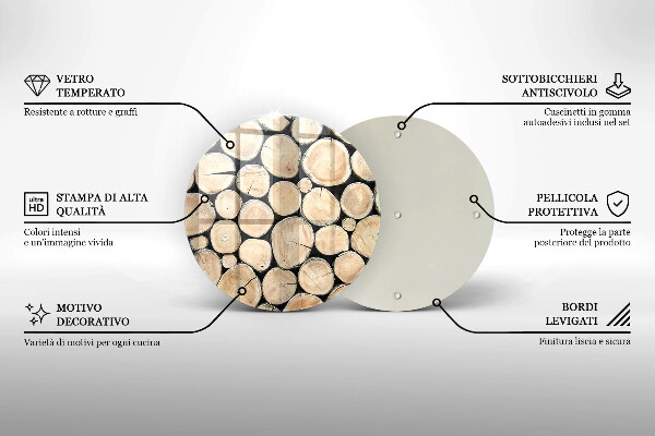 Steklena podloga za rezanje Lesena debla