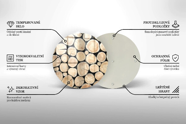 Steklena podloga za rezanje Lesena debla