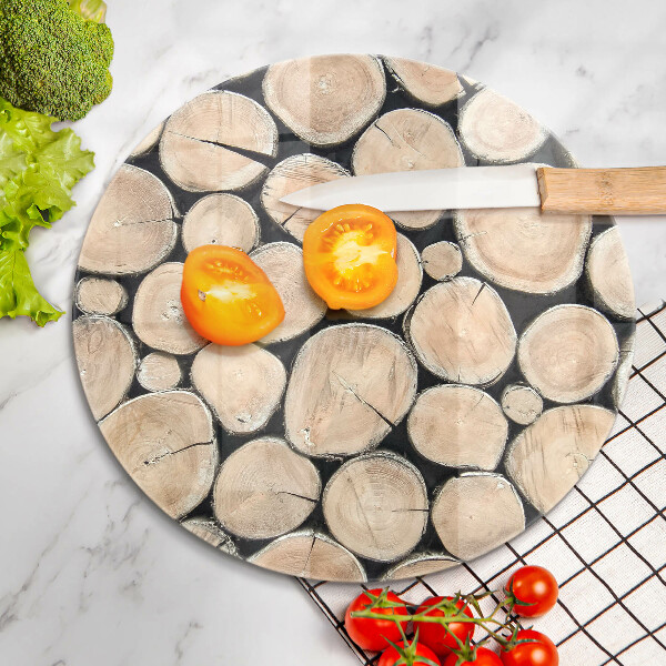 Steklena podloga za rezanje Lesena debla