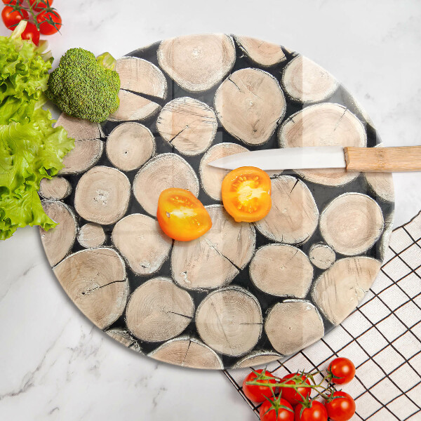 Steklena podloga za rezanje Lesena debla