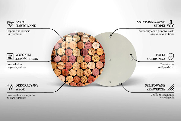 Steklena podloga za rezanje Vzorec vinskih zamaškov