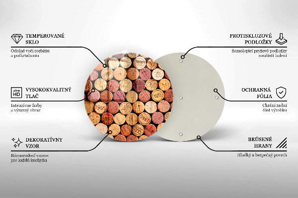 Steklena podloga za rezanje Vzorec vinskih zamaškov