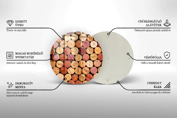 Steklena podloga za rezanje Vzorec vinskih zamaškov