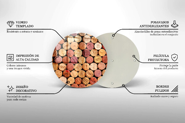 Steklena podloga za rezanje Vzorec vinskih zamaškov