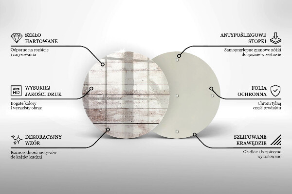 Steklena podloga za rezanje Stare lesene plošče