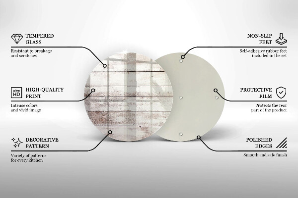 Steklena podloga za rezanje Stare lesene plošče