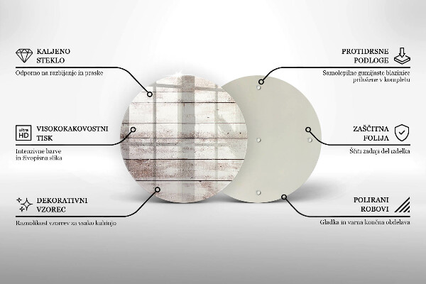 Steklena podloga za rezanje Stare lesene plošče