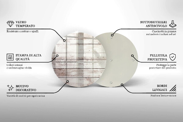 Steklena podloga za rezanje Stare lesene plošče
