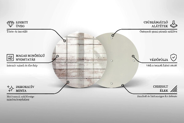 Steklena podloga za rezanje Stare lesene plošče