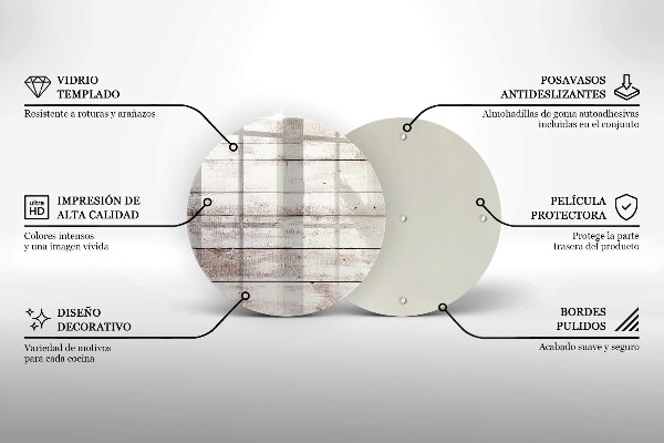Steklena podloga za rezanje Stare lesene plošče