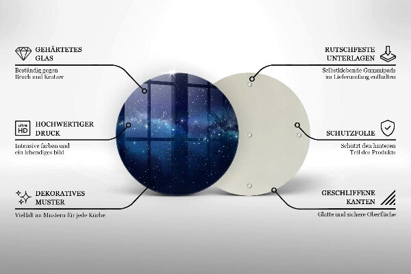 Steklena podloga za rezanje Vesolje in zvezde