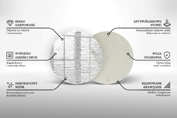 Steklena podloga za rezanje Stena iz opečne stene