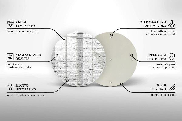 Steklena podloga za rezanje Stena iz opečne stene