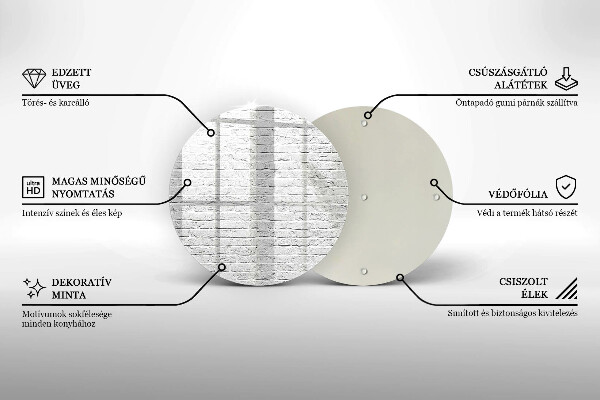 Steklena podloga za rezanje Stena iz opečne stene