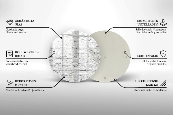 Steklena podloga za rezanje Stena iz opečne stene