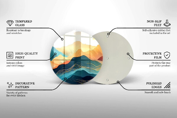 Steklena podloga za rezanje Abstraktna gorska pokrajina