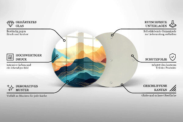 Steklena podloga za rezanje Abstraktna gorska pokrajina