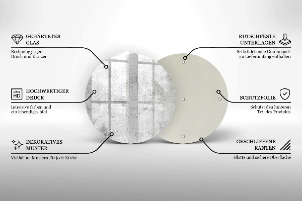 Steklena podloga za rezanje Tekstura betona