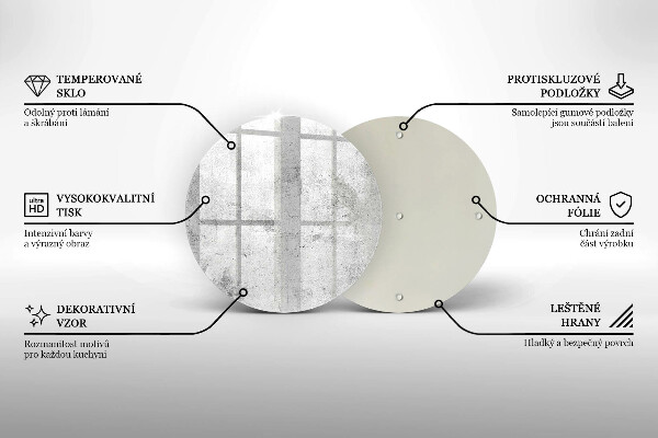 Steklena podloga za rezanje Tekstura betona