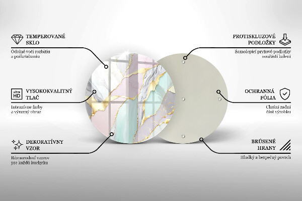 Steklena podloga za rezanje Pastelni marmor