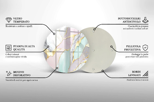 Steklena podloga za rezanje Pastelni marmor