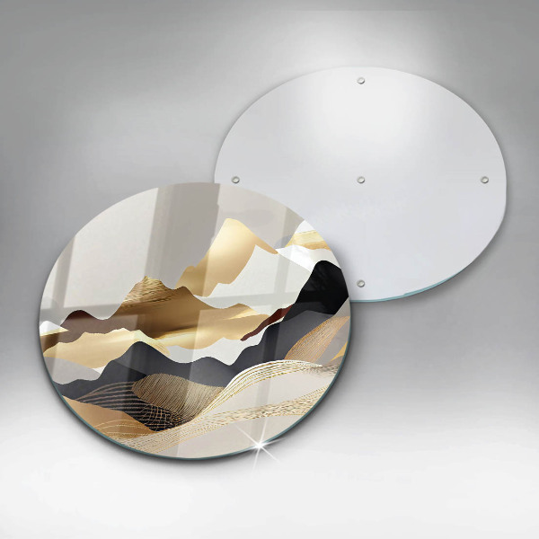 Steklena podloga za rezanje Abstraktne zlate gore