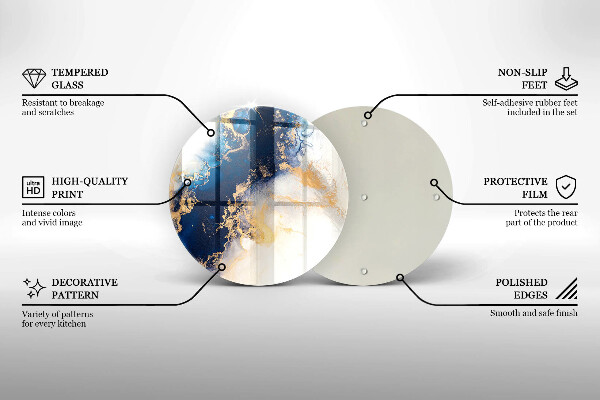 Steklena podloga za rezanje Abstrakcija z modro