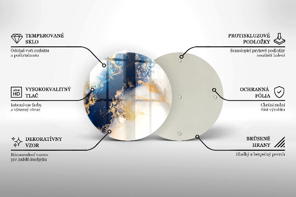 Steklena podloga za rezanje Abstrakcija z modro