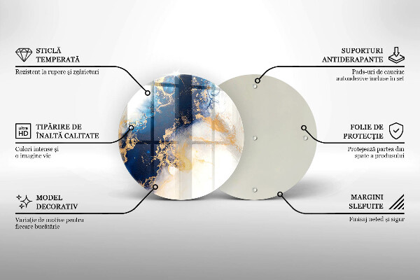 Steklena podloga za rezanje Abstrakcija z modro