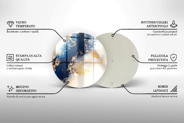 Steklena podloga za rezanje Abstrakcija z modro