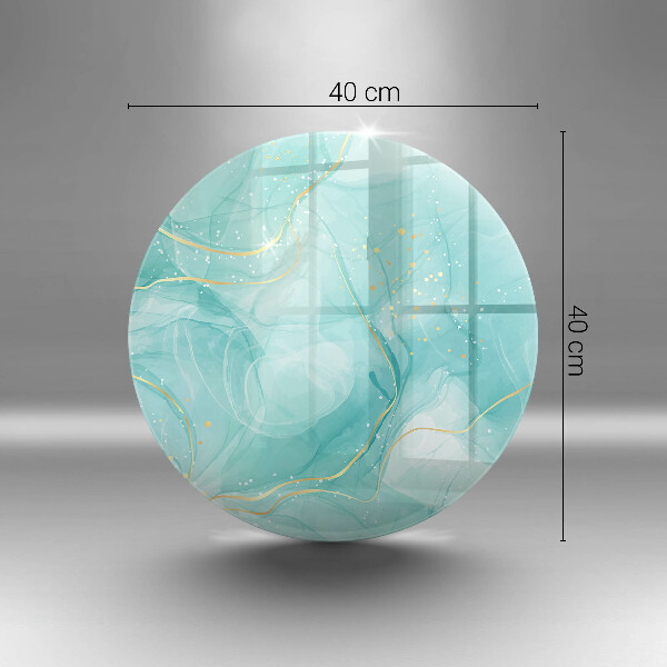 Steklena podloga za rezanje Modra in zlata abstrakcija