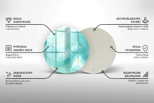 Steklena podloga za rezanje Modra in zlata abstrakcija