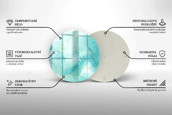 Steklena podloga za rezanje Modra in zlata abstrakcija