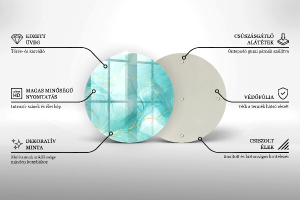 Steklena podloga za rezanje Modra in zlata abstrakcija