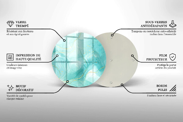 Steklena podloga za rezanje Modra in zlata abstrakcija