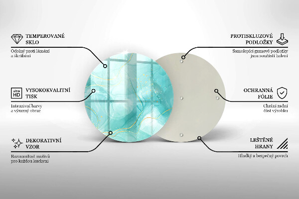 Steklena podloga za rezanje Modra in zlata abstrakcija