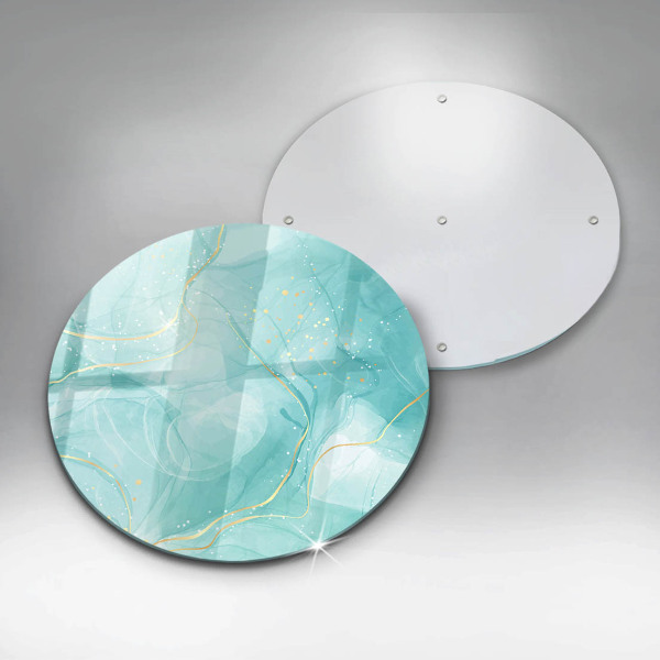 Steklena podloga za rezanje Modra in zlata abstrakcija