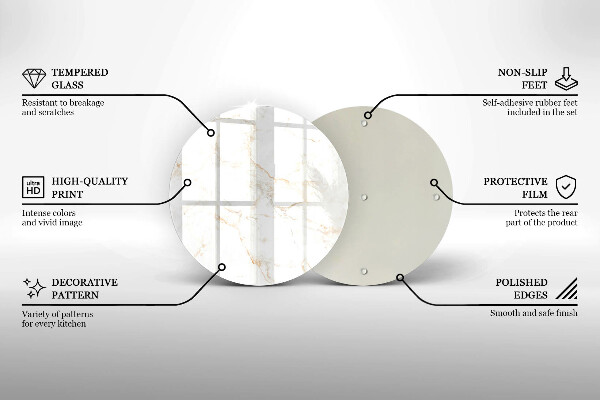 Steklena podloga za rezanje Eleganten marmorni kamen